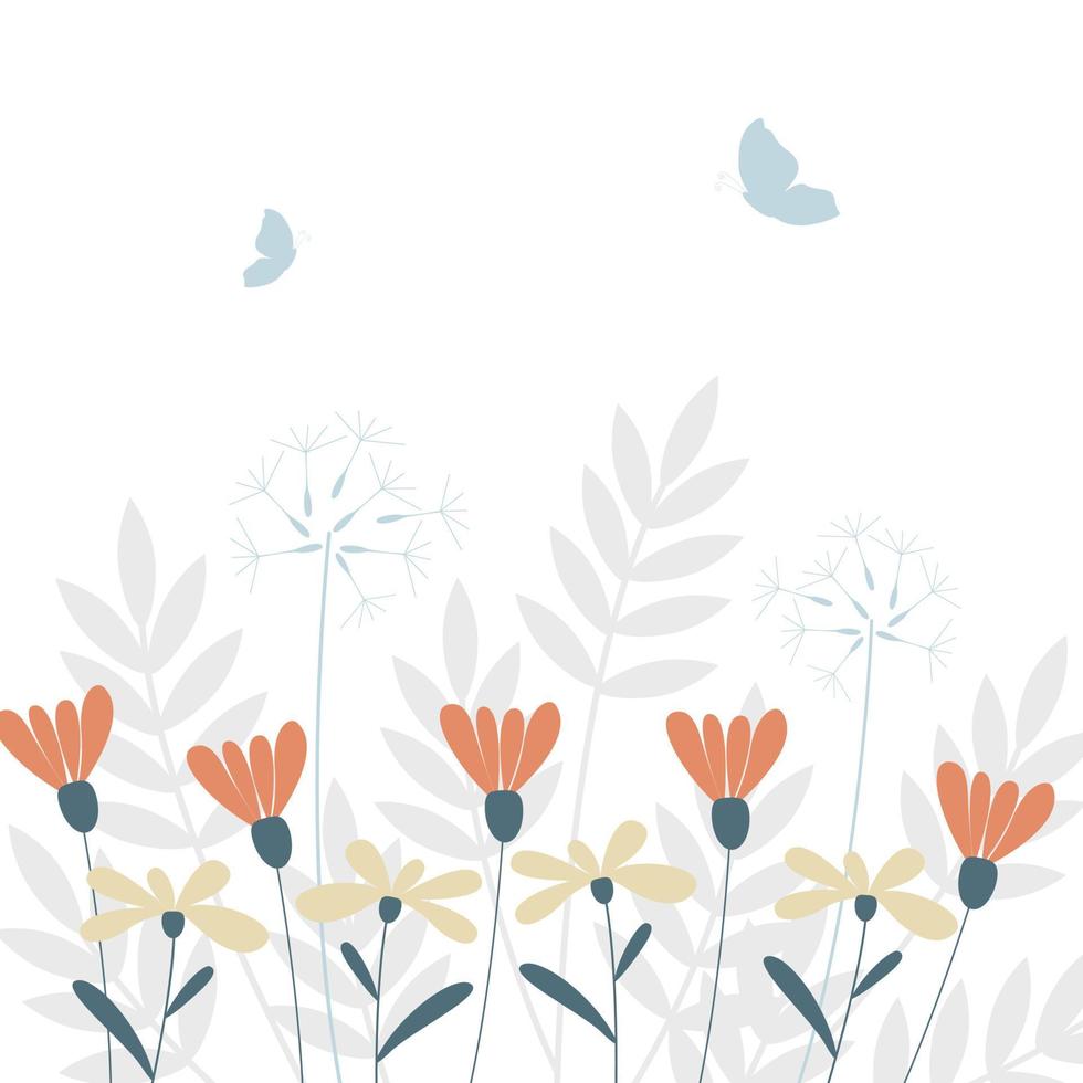 doodle floral background vector