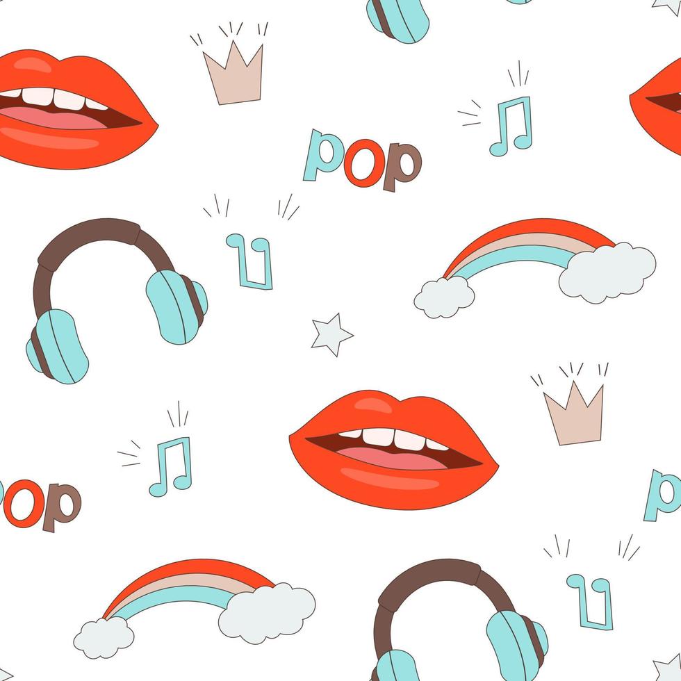 retro seamless pattern back to 90s vector