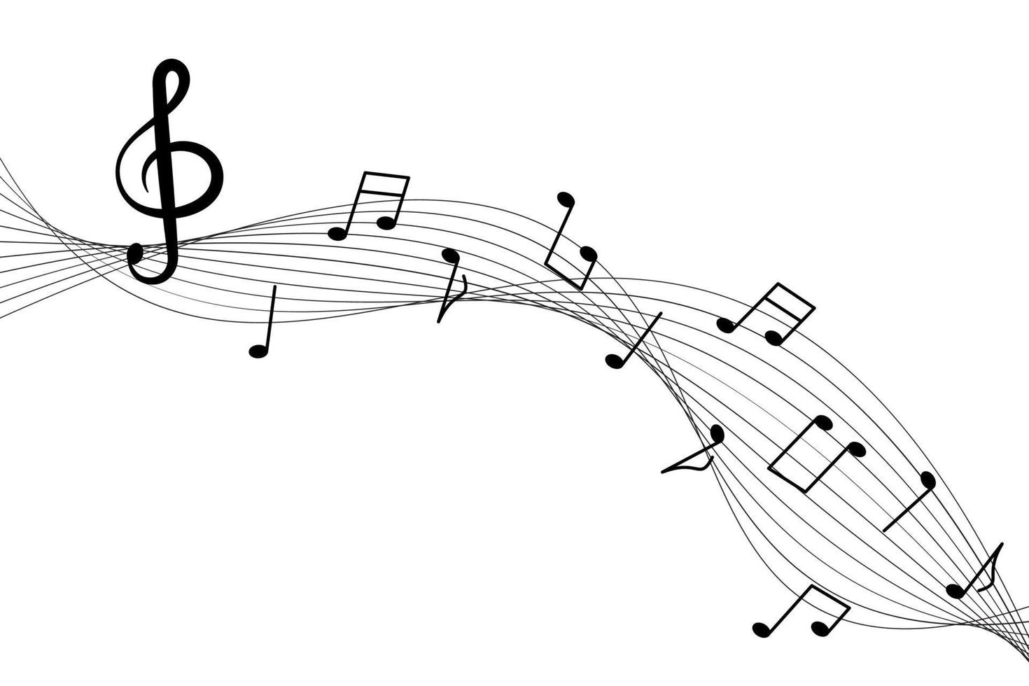 notas musicales con clave vector