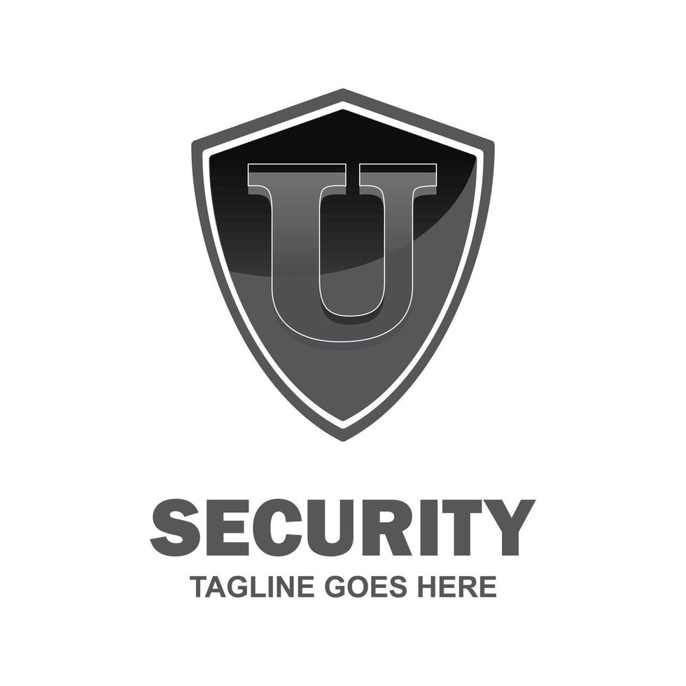 Alphabetical logo of security compnay and typography vector