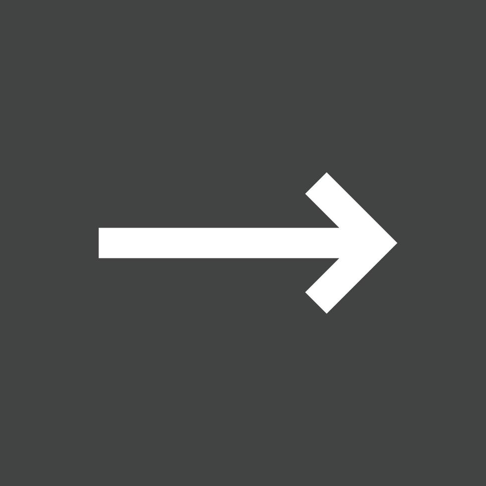 Right Arrow Glyph Inverted Icon vector