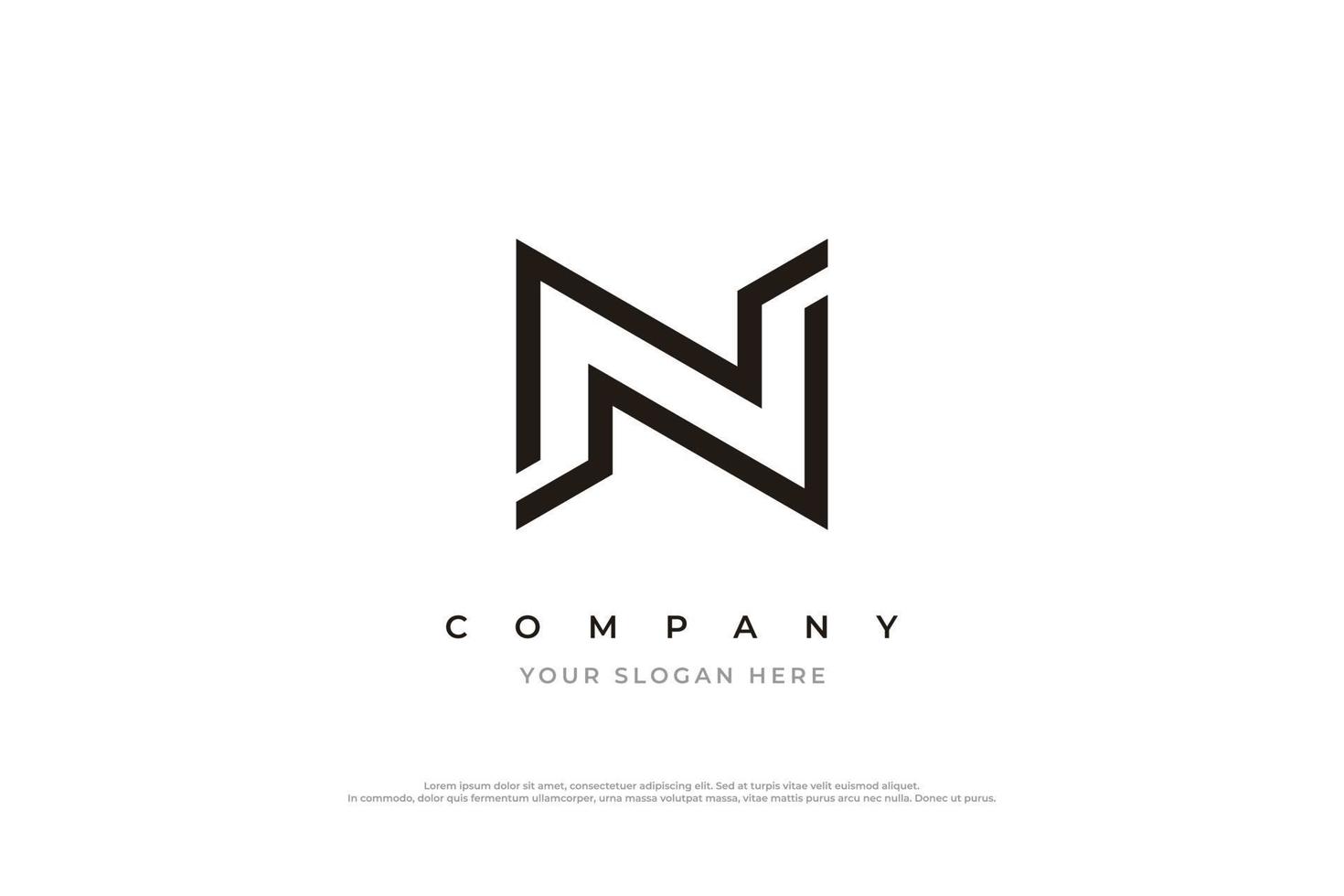 Initial Letter N Logo Design Vector Template