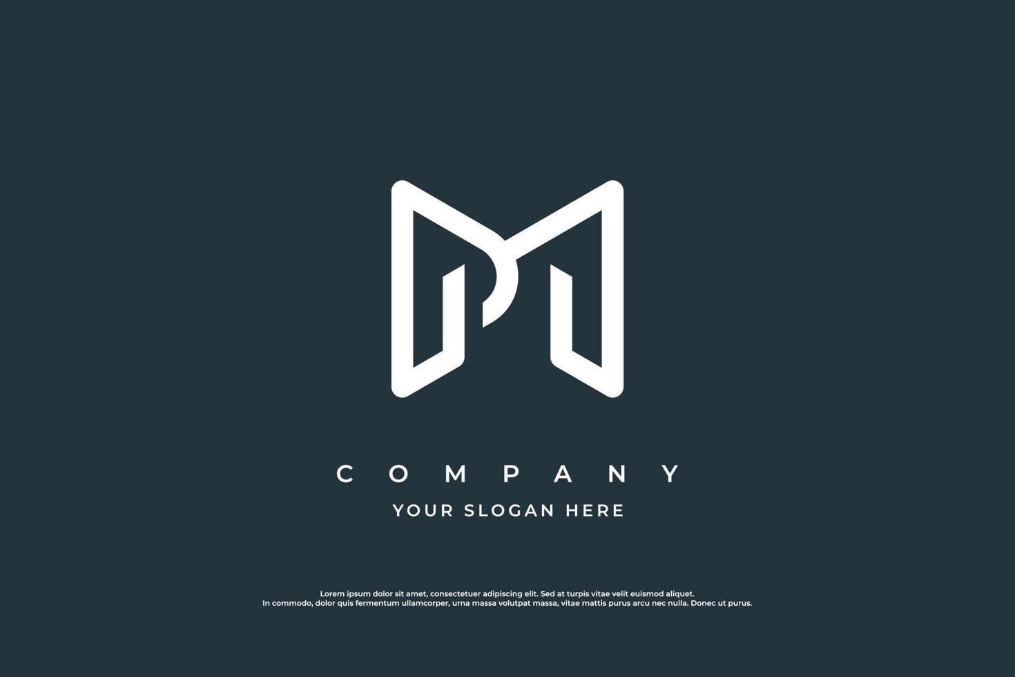 Initial Letter PM Logo Design Vector Template