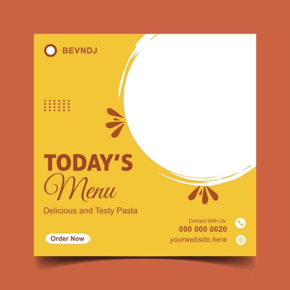 food restaurant  social media post template. vector