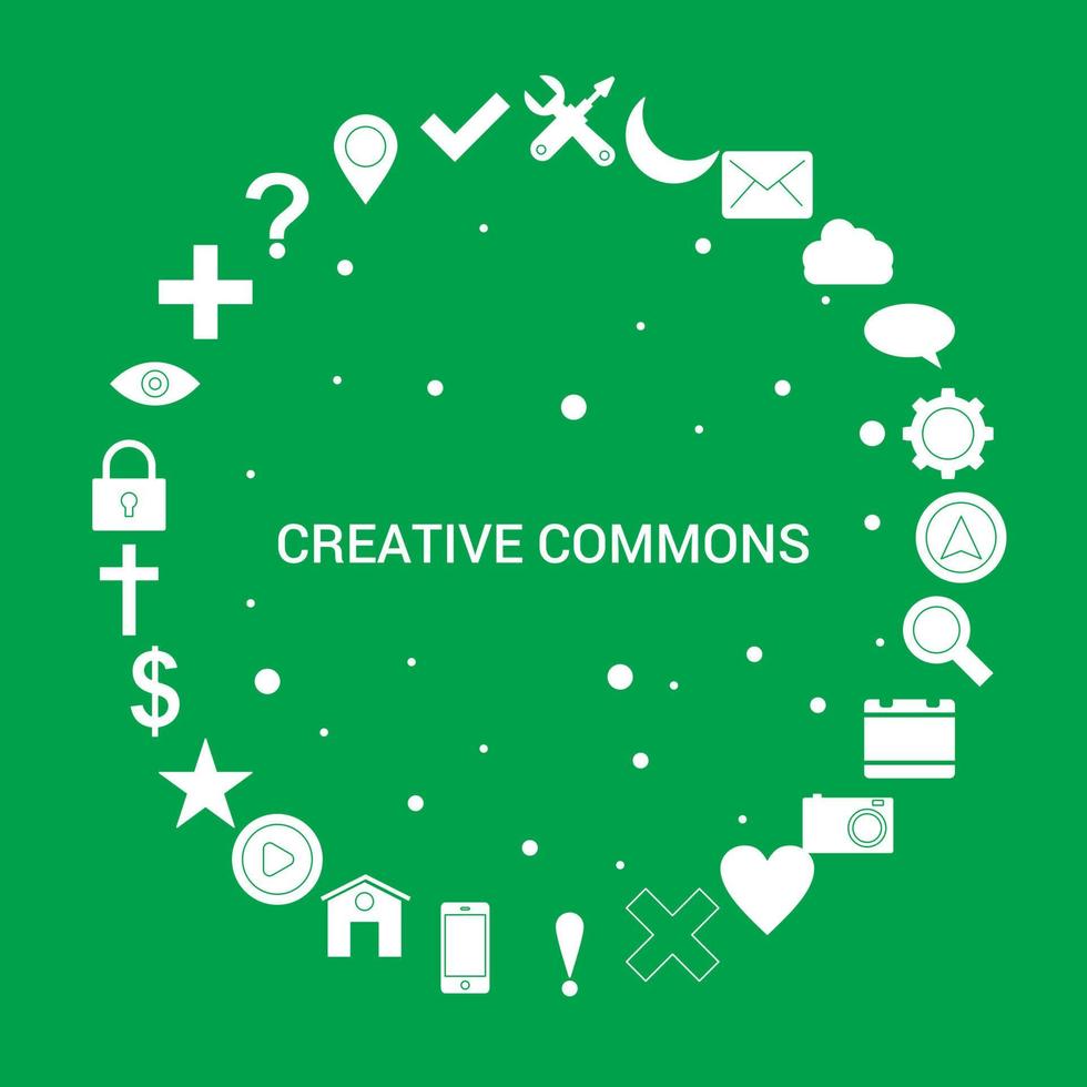 Creative Commons Icon Set Infographic Vector Template