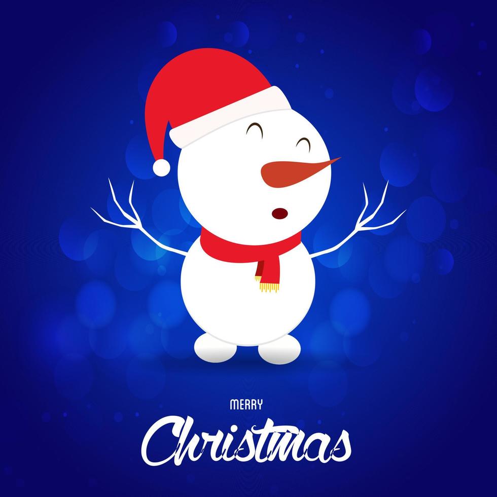 Merry Christmas creative design with blue background vector