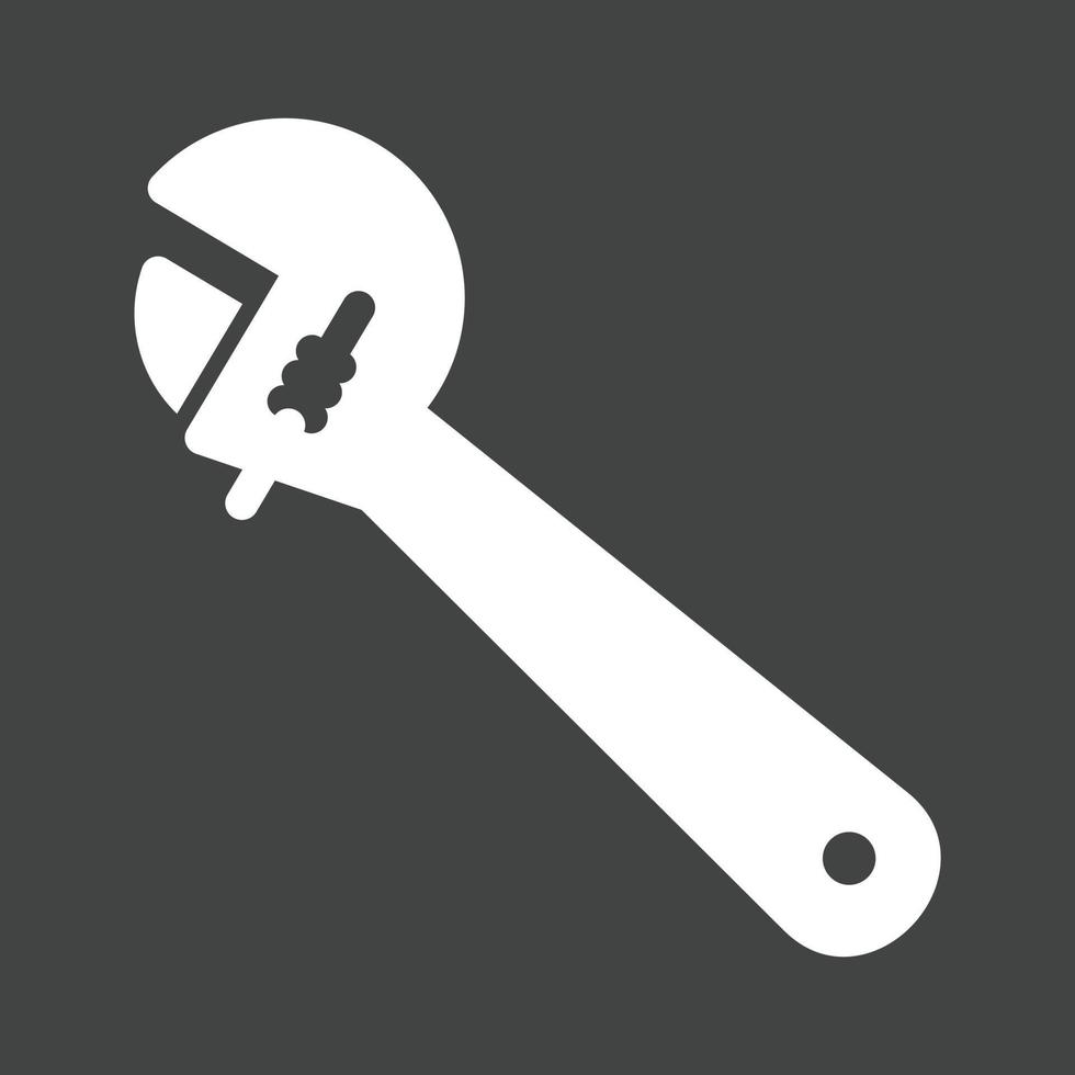 Wrench Glyph Inverted Icon vector