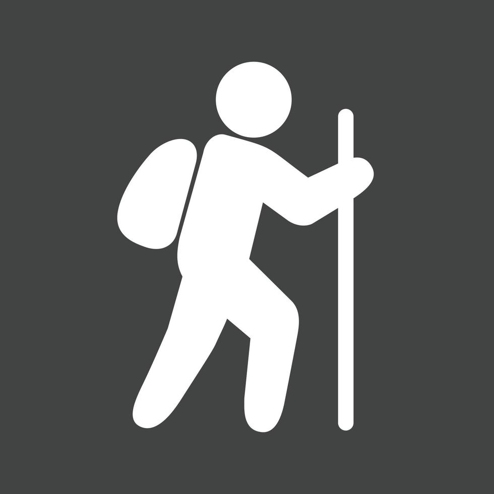 Trekking Glyph Inverted Icon vector