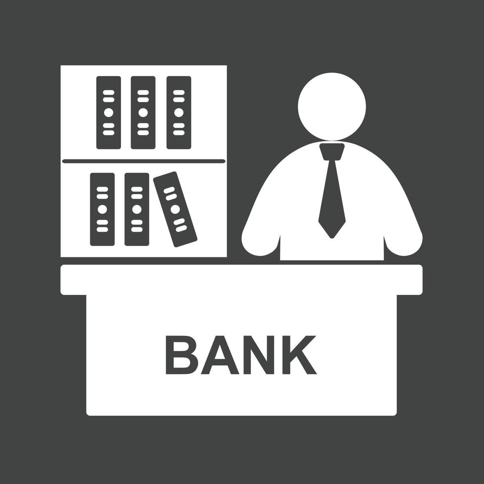 Banker Glyph Inverted Icon vector