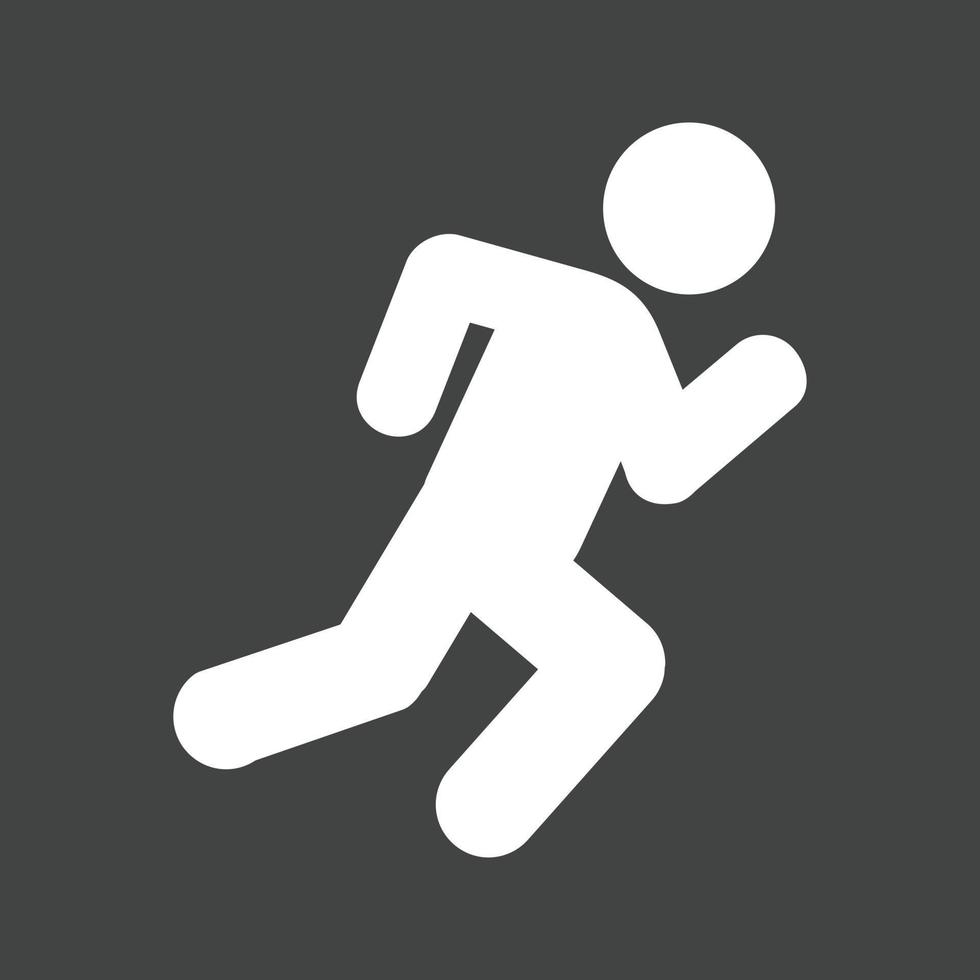 Running Glyph Inverted Icon vector