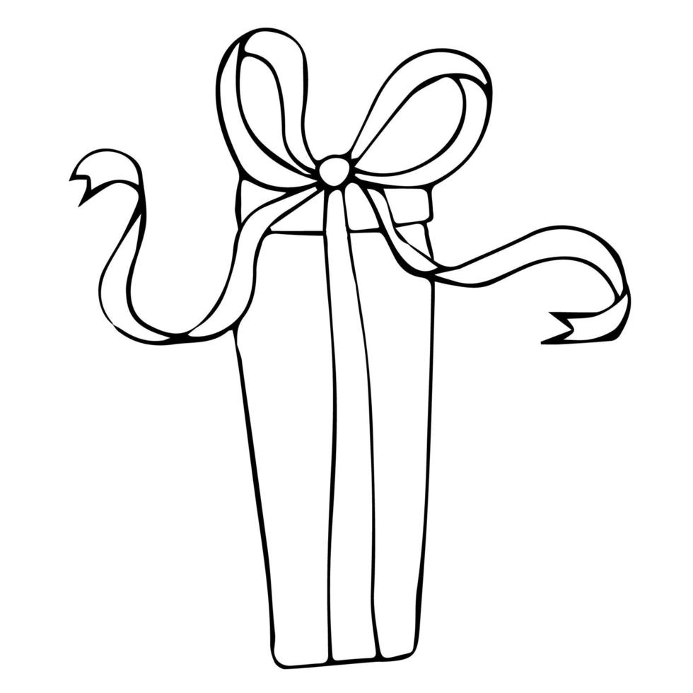 handdrawn doodle illustration for gift card gift box, bow 14298599
