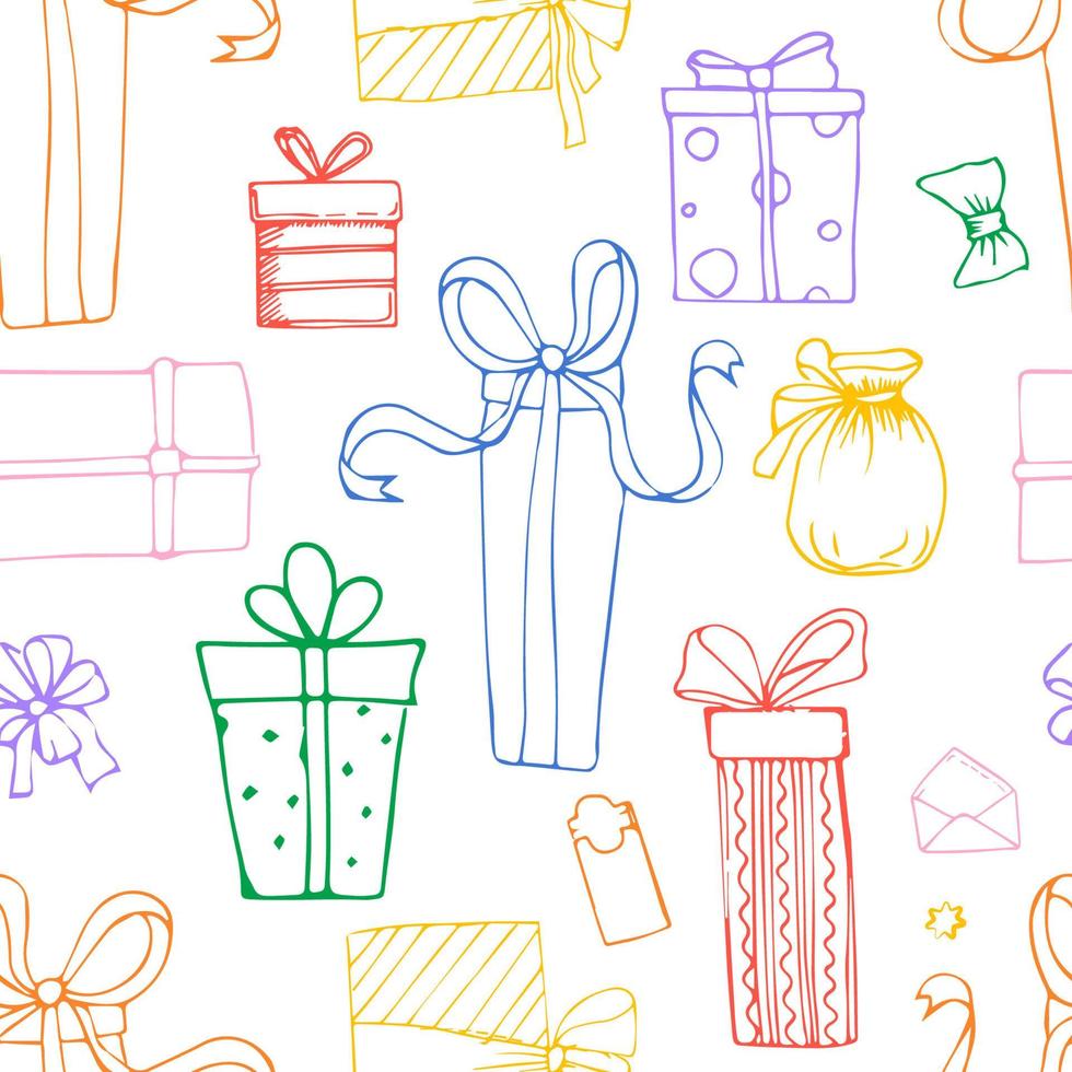 Vector pattern of various gift boxes. easily editable background. Flat design. for fabric, paper, web, uniform.
