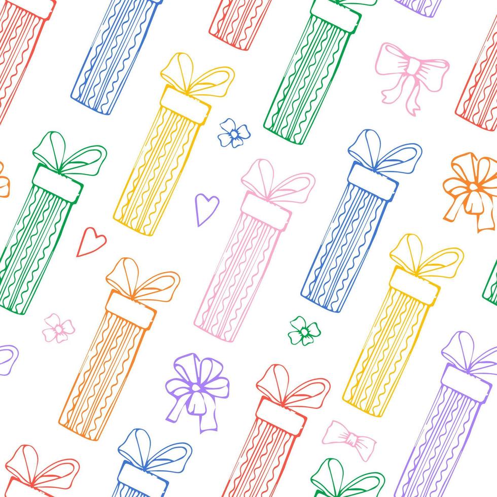 Vector pattern of various gift boxes. easily editable background. Flat design. for fabric, paper, web, uniform.