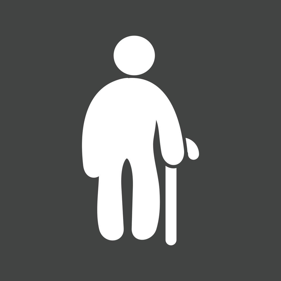 Old Man Glyph Inverted Icon vector