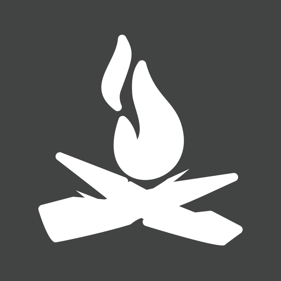 Flame Glyph Inverted Icon vector