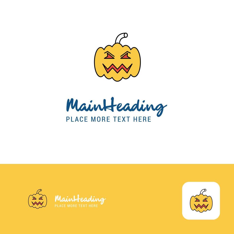 Creative Pumpkin Logo Design Flat color Logo place for Tagline Vector Illustration