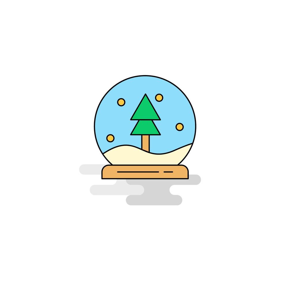 Flat Christmas globe Icon Vector