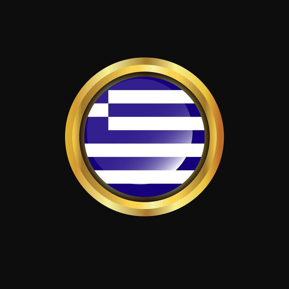 Greece flag Golden button vector