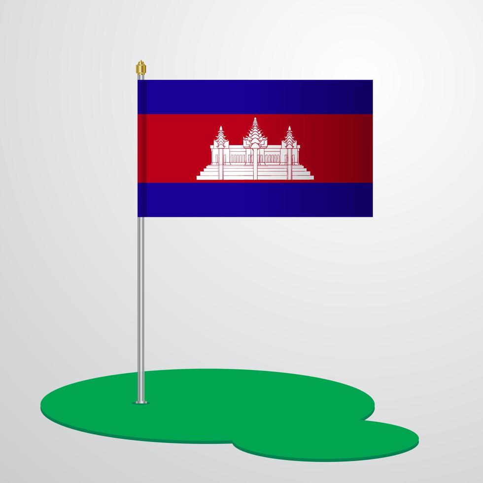 Cambodia Flag Pole vector