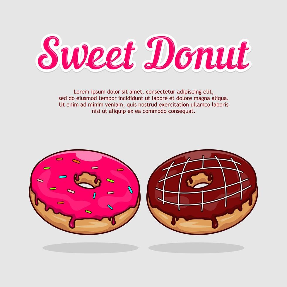 Sweet donuts with meses and chocolate vector