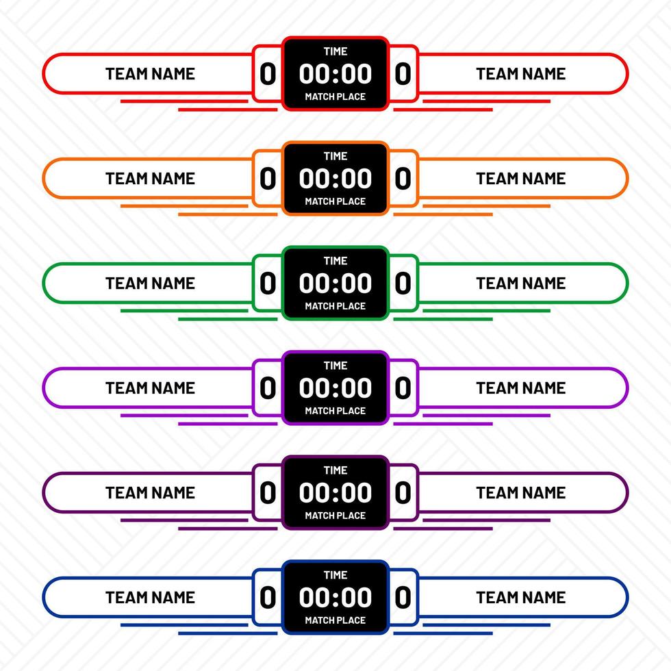 Collection of simple broadcast score with pattern background vector