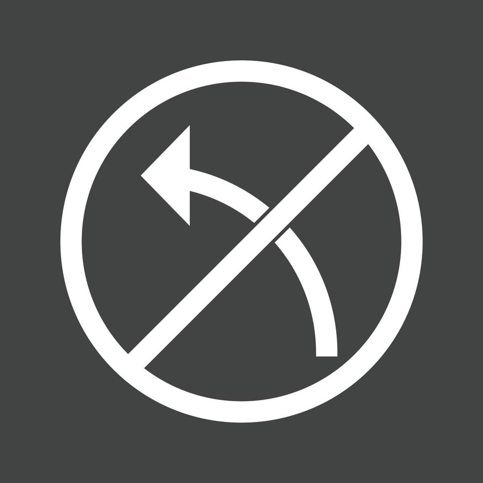 No left turn Glyph Inverted Icon vector