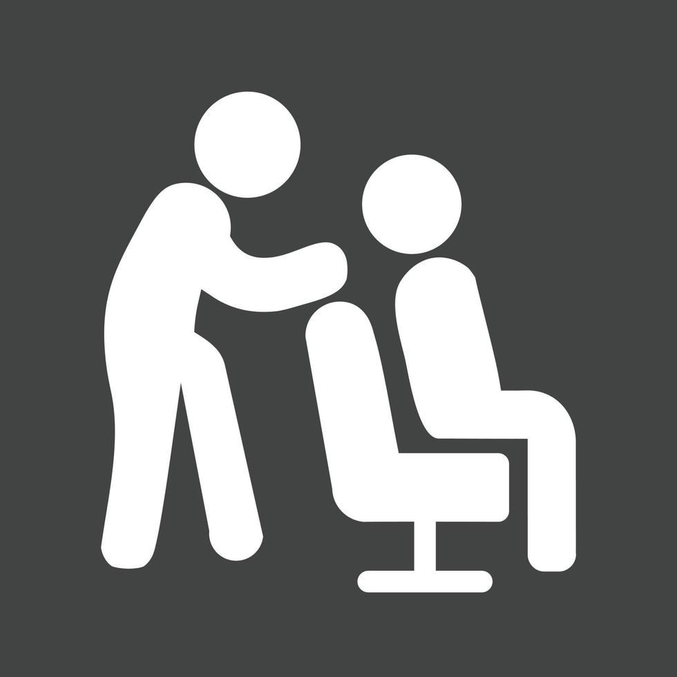 Barber Glyph Inverted Icon vector