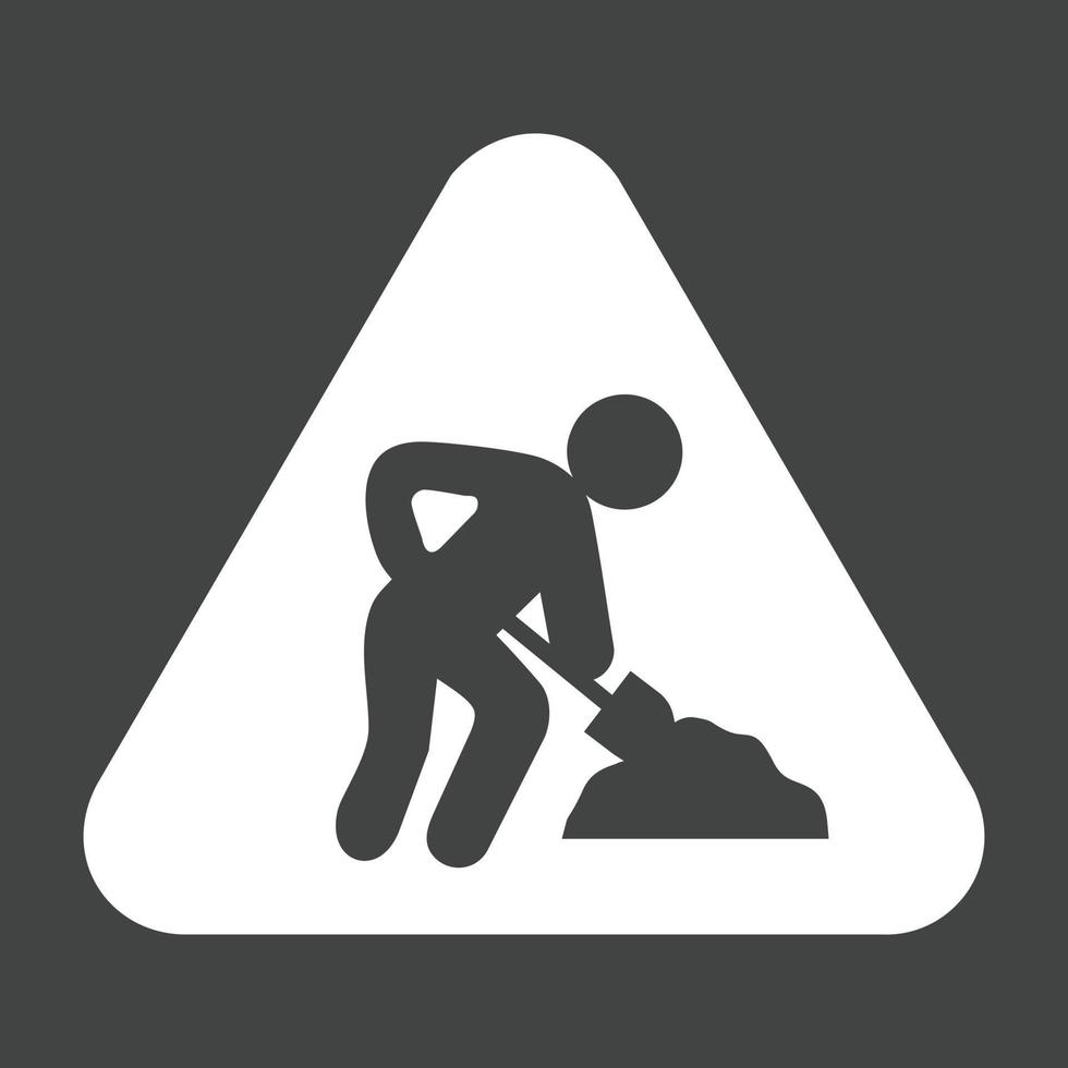 Construction sign Glyph Inverted Icon vector