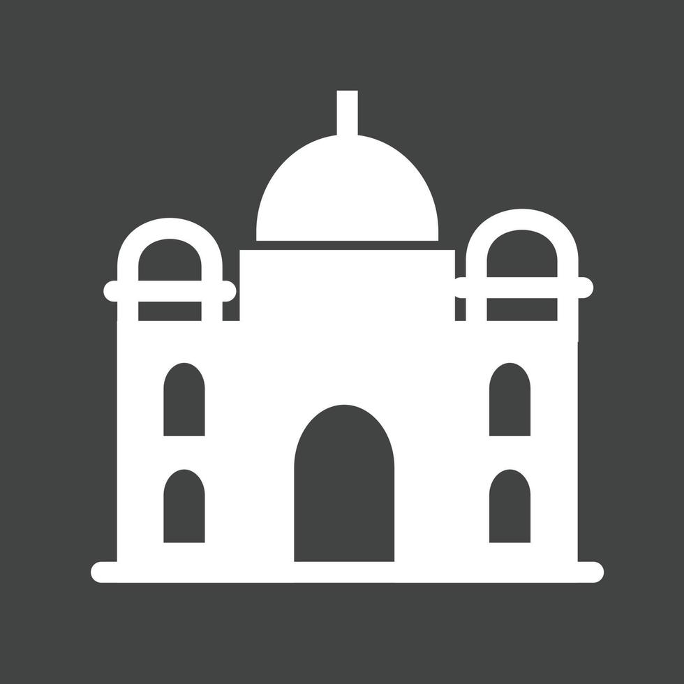 Taj Mahal Glyph Inverted Icon vector