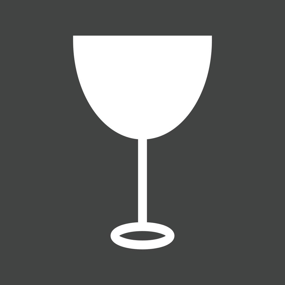 copa de vino glifo icono invertido vector