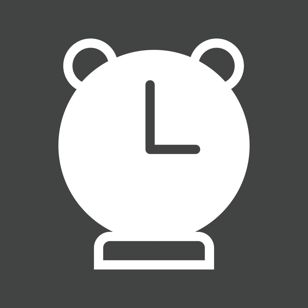 Alarm Clock Glyph Inverted Icon vector