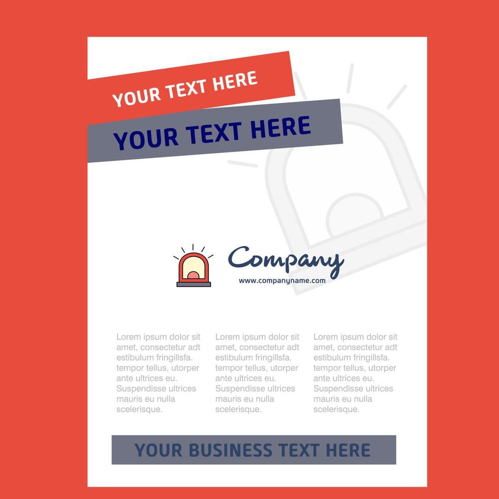 Alarm Title Page Design for Company profile annual report presentations leaflet Brochure Vector Background
