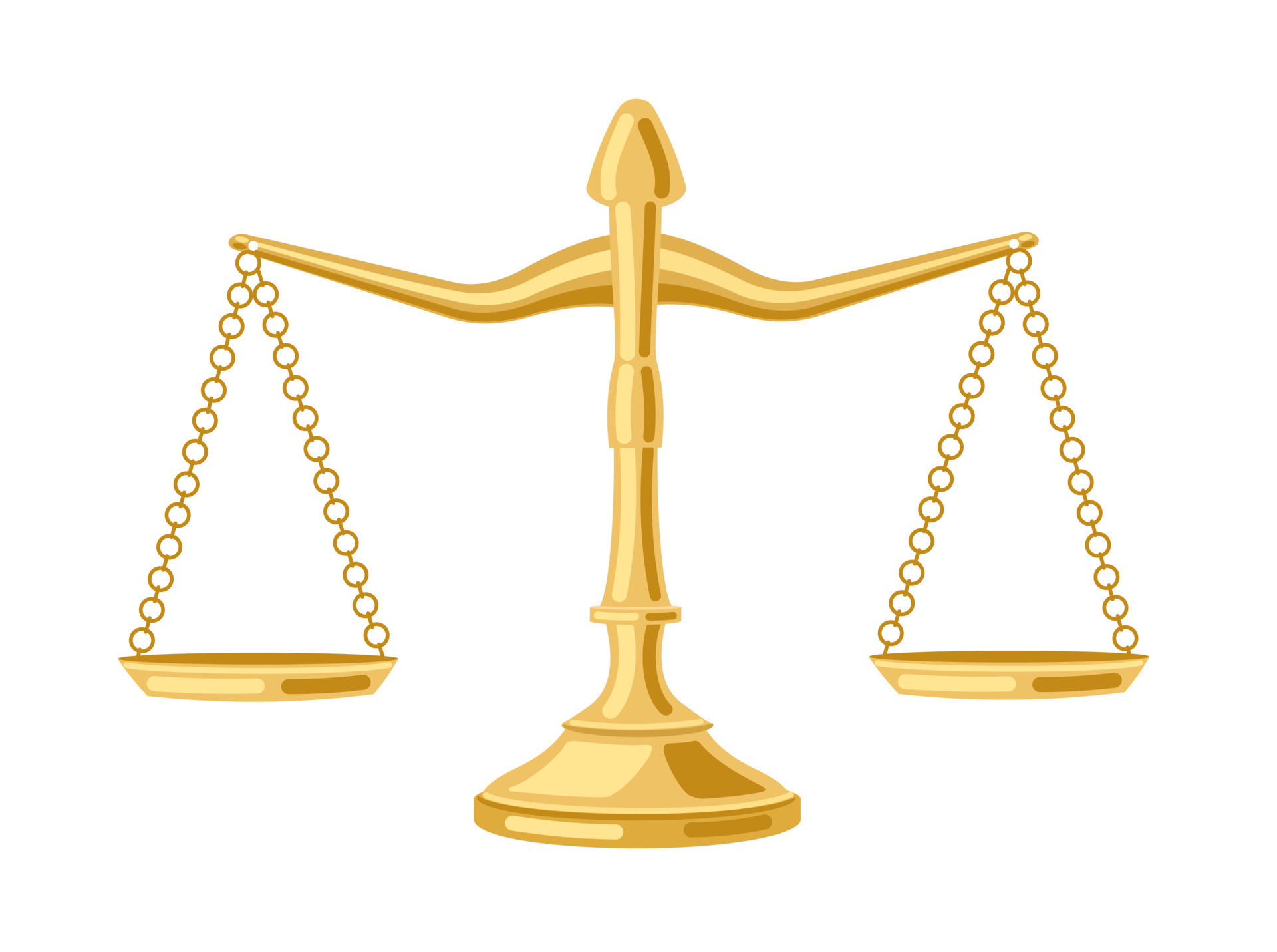 Balance scales symbol. Scales of justice icon. Scales in flat design