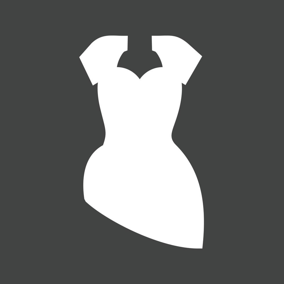 Cocktail Dress Glyph Inverted Icon vector