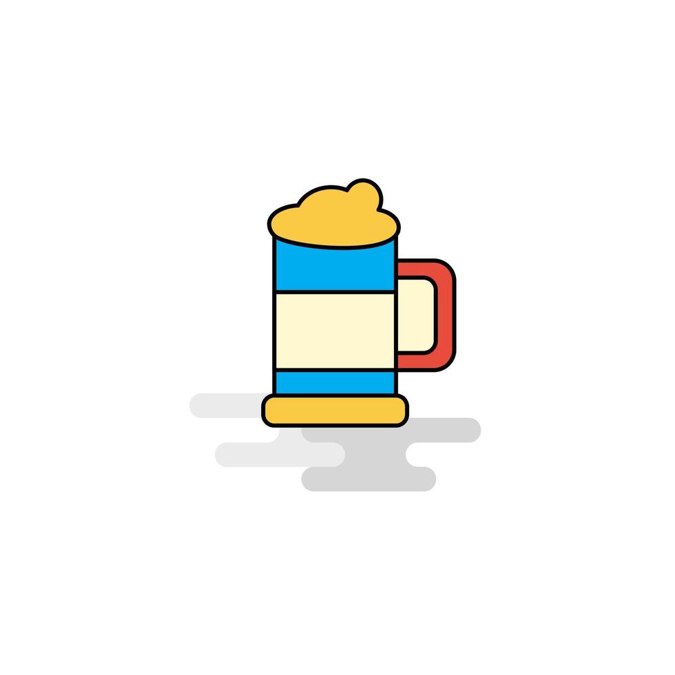 vector de icono de vaso de cerveza plana