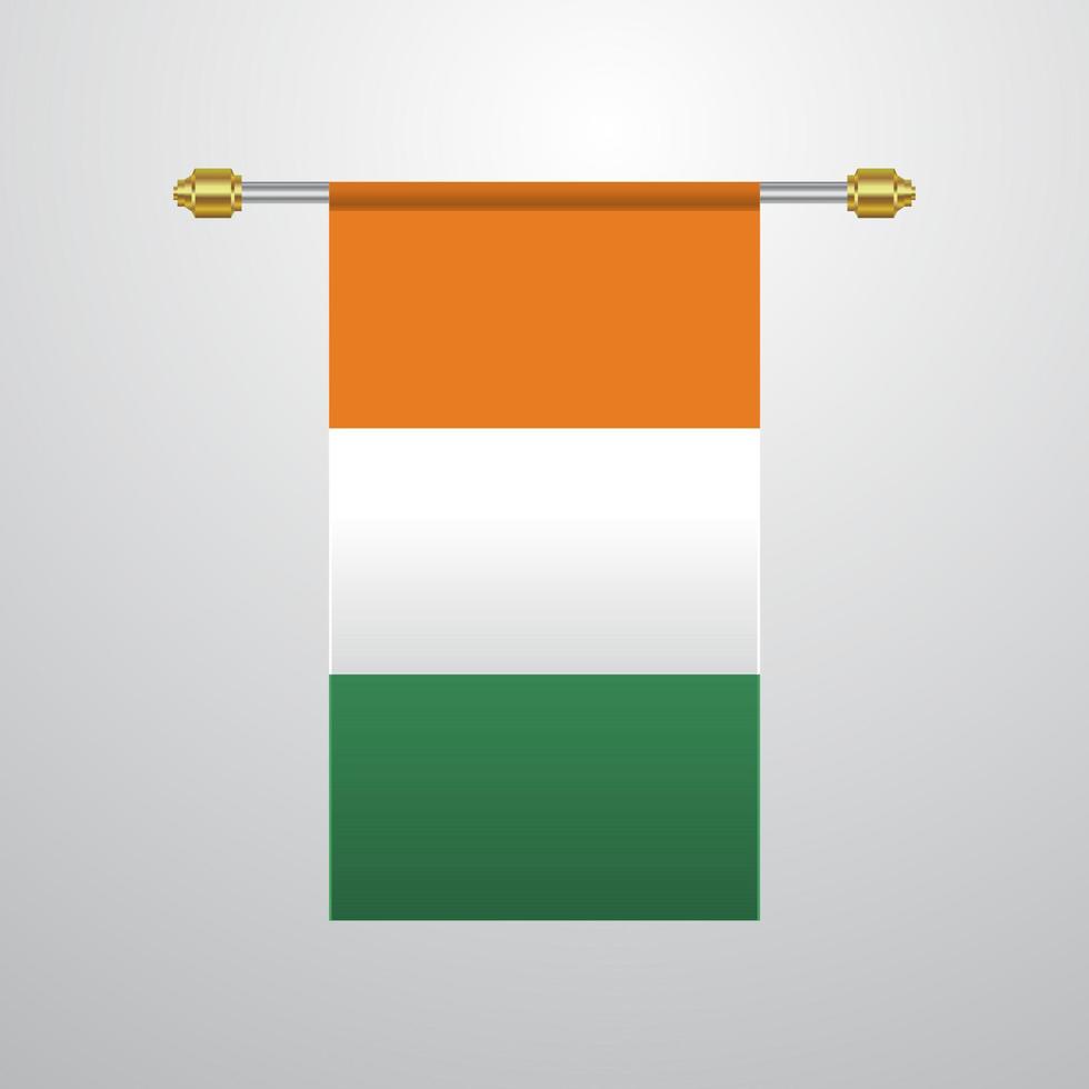 Cote d Ivoire Ivory Coast hanging Flag vector