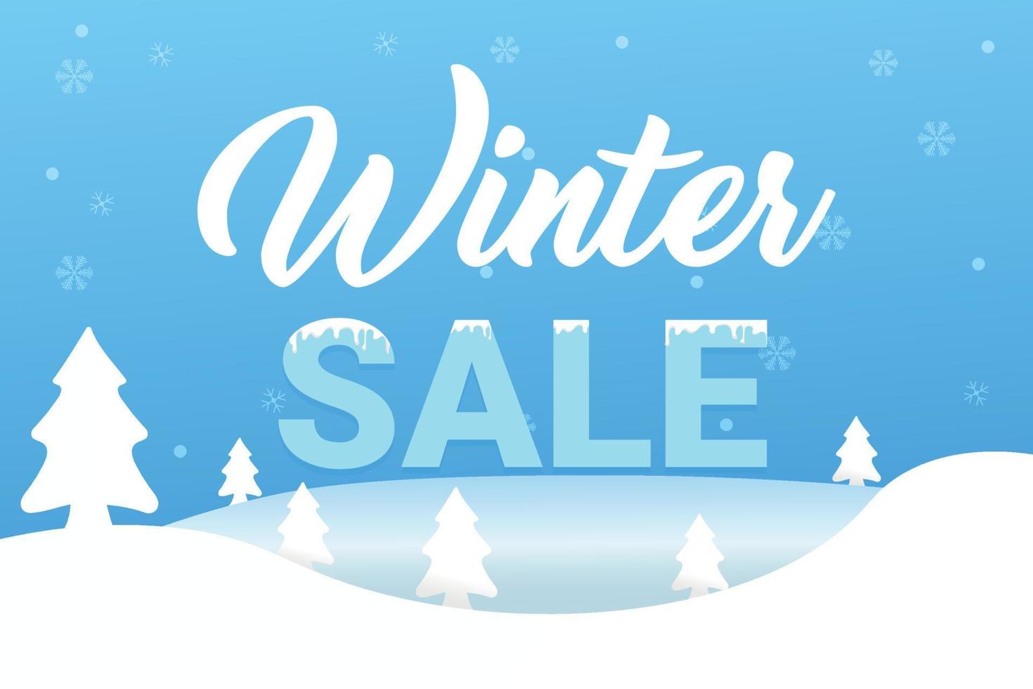 Winter sale banner Design Vector Illustration.