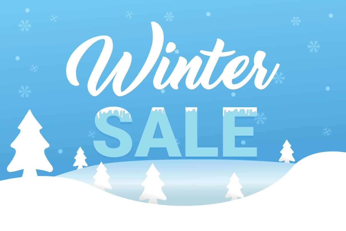 Winter sale banner Design Vector Illustration.