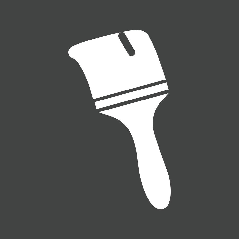 Thick Paint Brush Glyph Inverted Icon vector