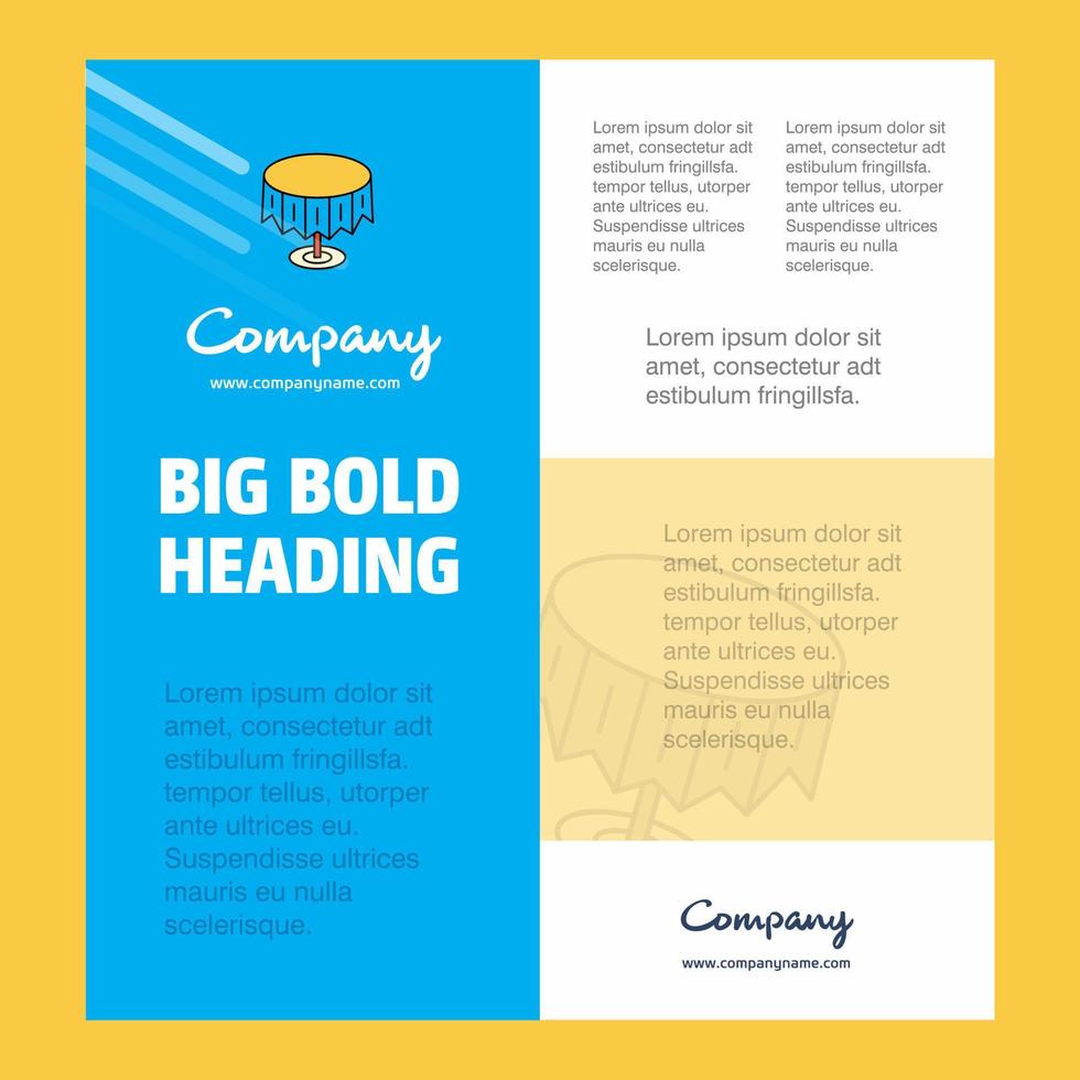 Round table Business Company Poster Template with place for text and images vector background