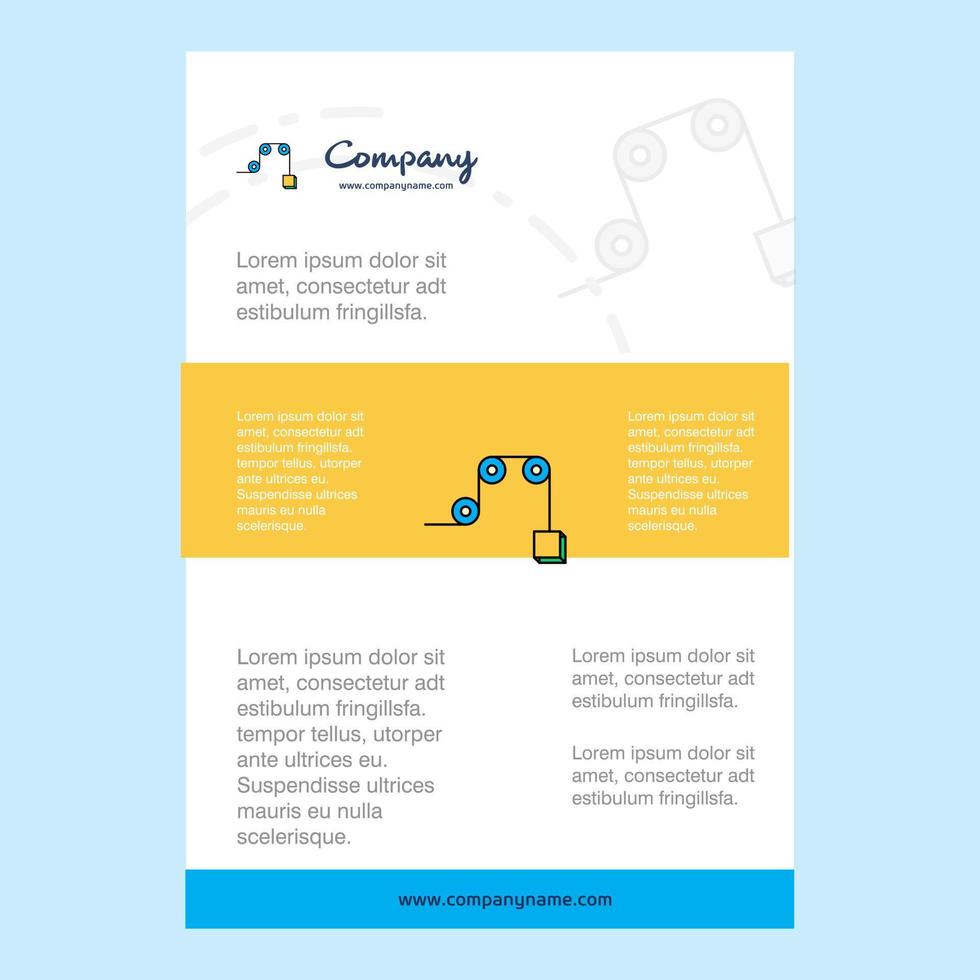 Template layout for Pulley comany profile annual report presentations leaflet Brochure Vector Background