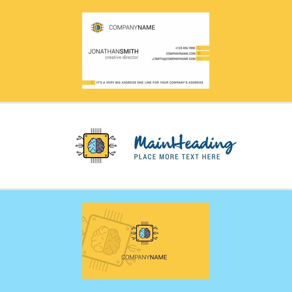 Beautiful Processor Logo and business card vertical Design Vector