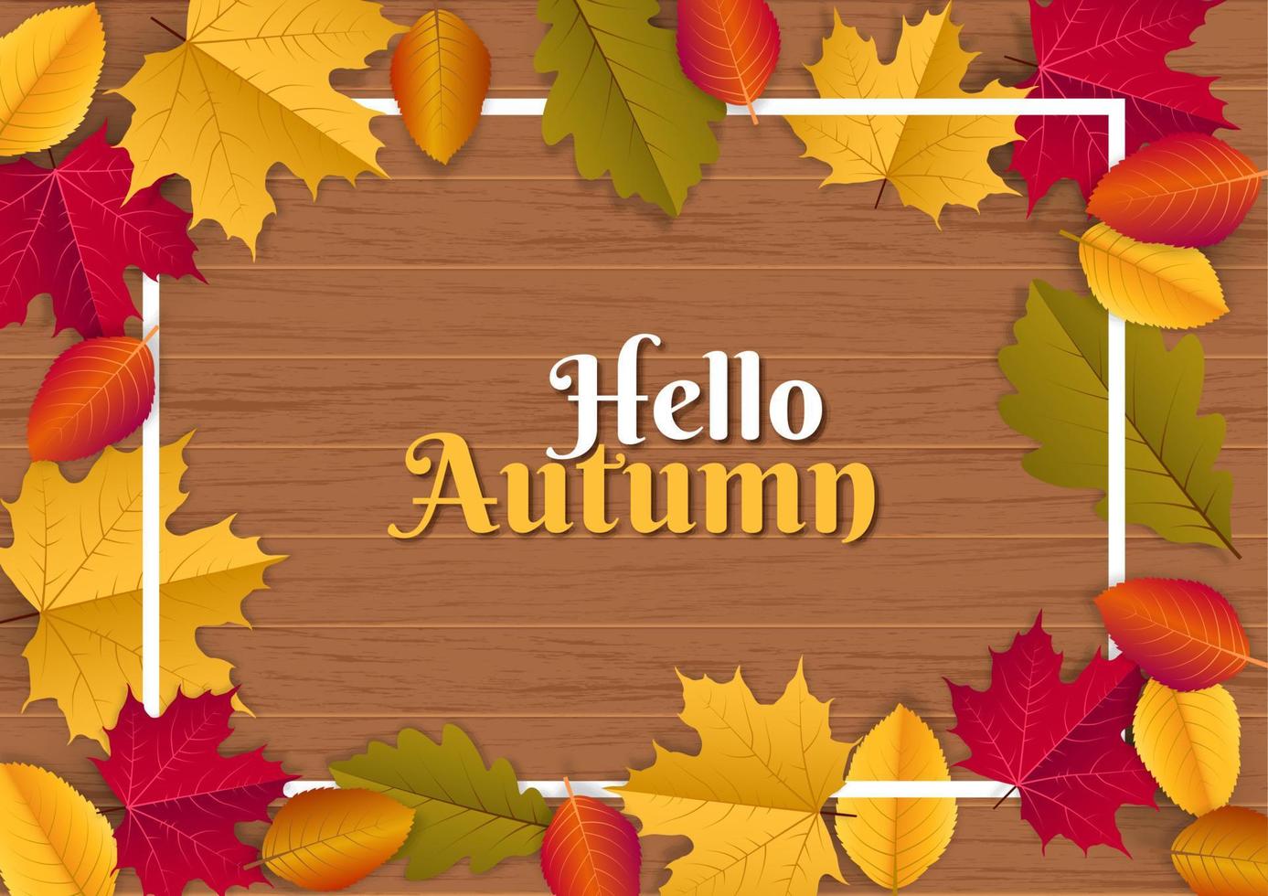 Autumn seasonal holiday illustration with scattered leaves vector