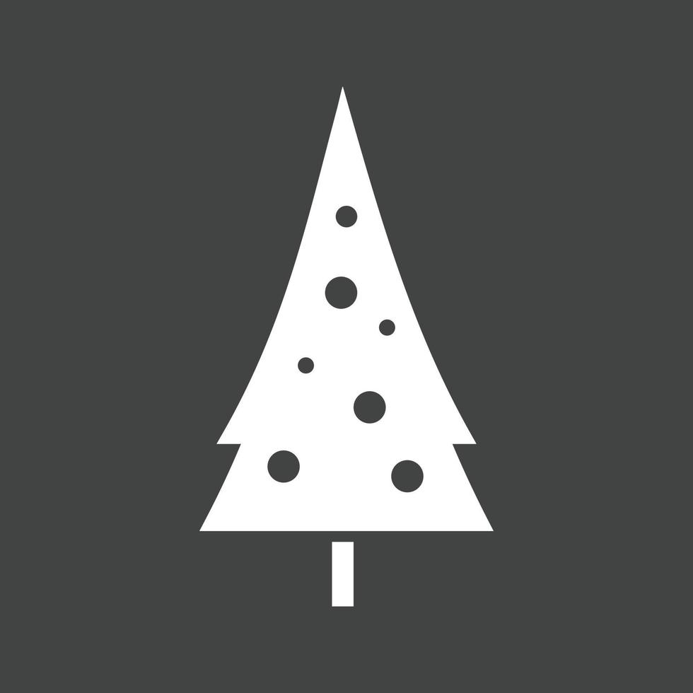 Tree in Snow Glyph Inverted Icon vector