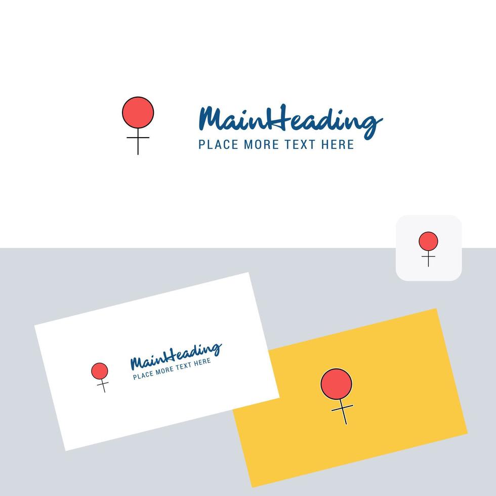 Female vector logotype with business card template Elegant corporate identity Vector