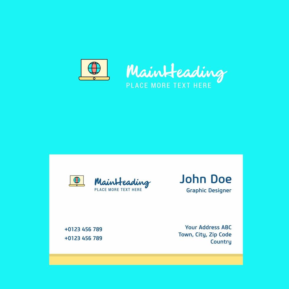 Internet on Laptop logo Design with business card template Elegant corporate identity Vector