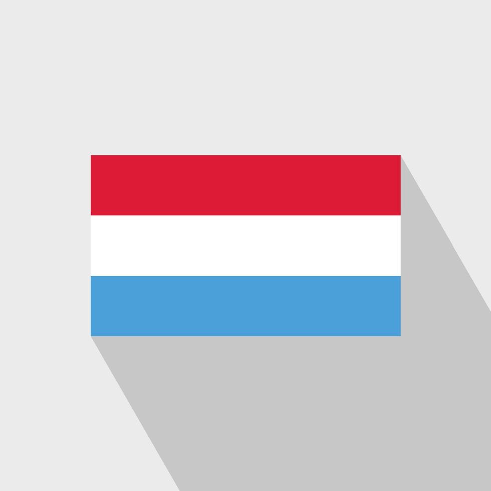 Luxembourg flag Long Shadow design vector