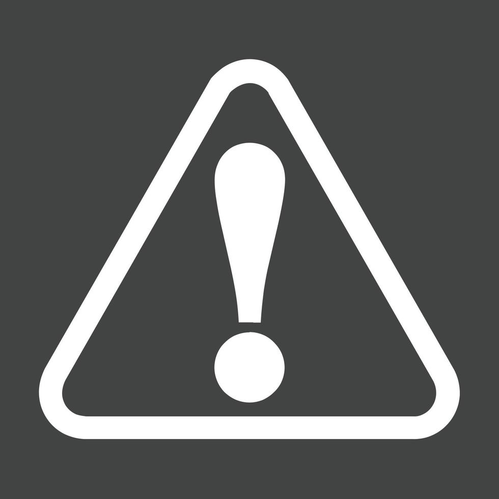 Warning Sign Glyph Inverted Icon vector