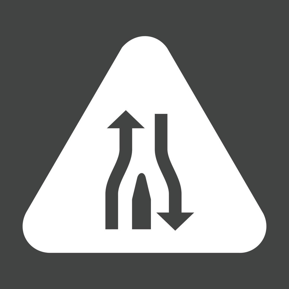Single lane ahead Glyph Inverted Icon vector