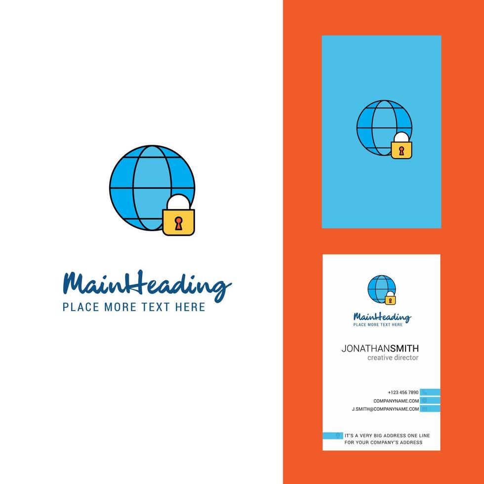 Internet protected Creative Logo and business card vertical Design Vector